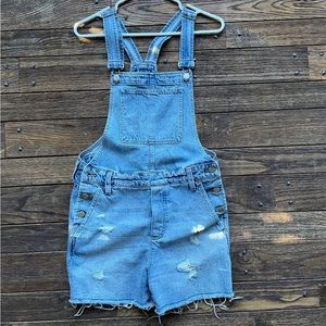 Madewell denim jean overalls, shorts